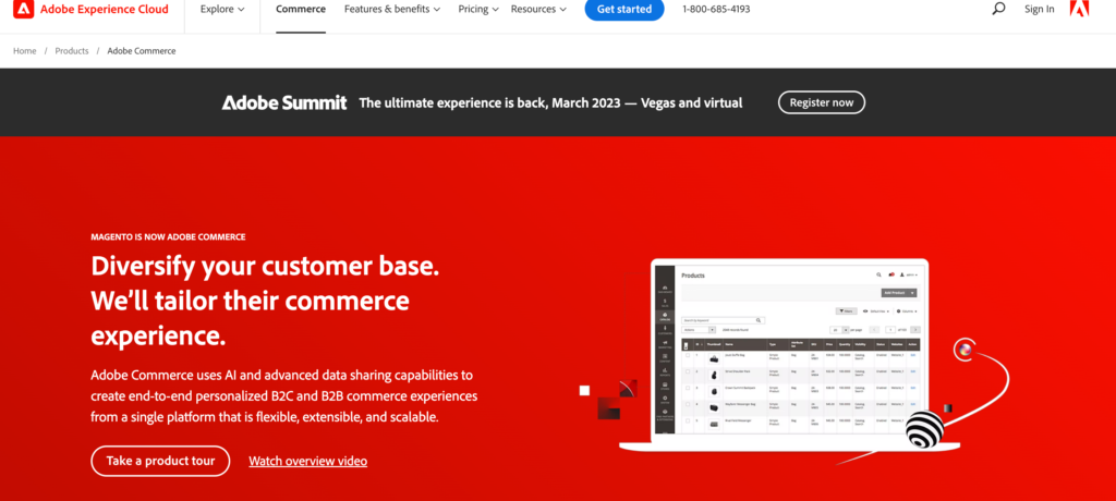 Adobe Commerce Homepage