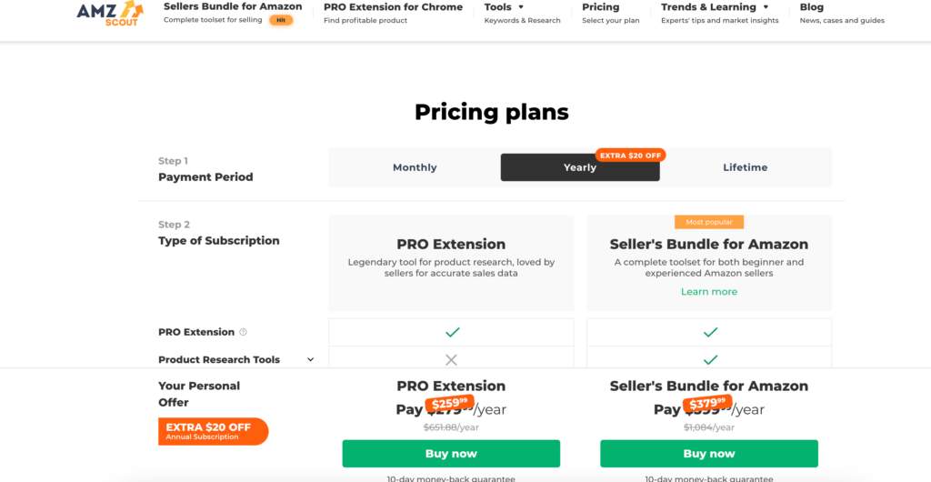 AMZScout Pricing Plans