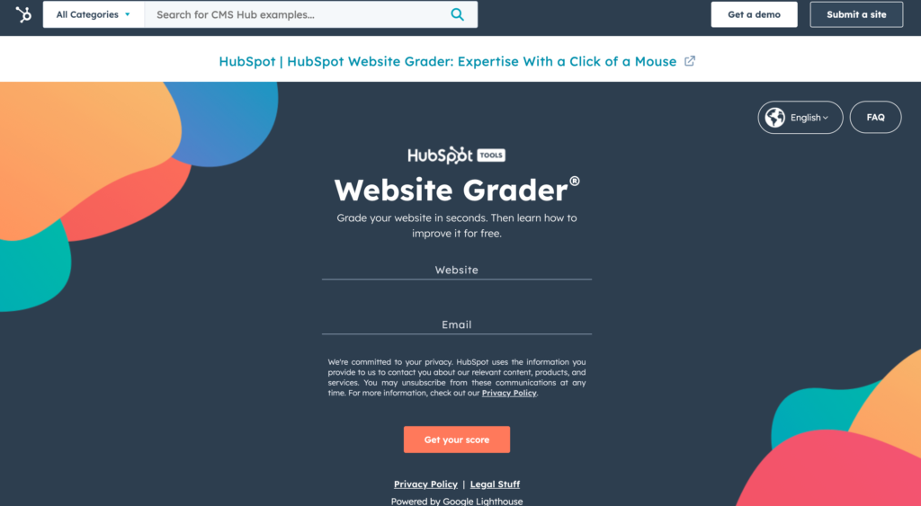 HubSpot's Website Grader.